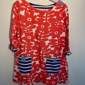 Mini Boden Red Floral Tunic - Size 4/5